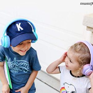 2 Packs Riwbox WT-7S Kids Headphones Wireless, Foldable Stereo Bluetooth Headset with Mic Compatible with PC/Laptop/Tablet/iPad