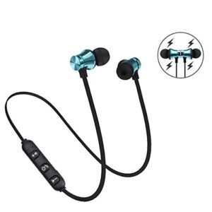 giroy bluetooth headphones wireless earbuds 4.2 magnetic bluetooth earphones lightweight earbuds with mic for in-ear earphones sports blue