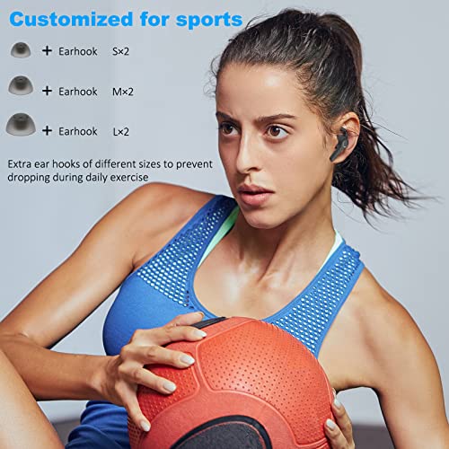 Liwarace Wireless Earbuds - Bluetooth Headphones - Wireless Headphones with Microphone, IPX5 Waterproof 5.2 Stereo Earphones for Gaming Sports Work,Valentines Day Gifts for Him Her + Earhook