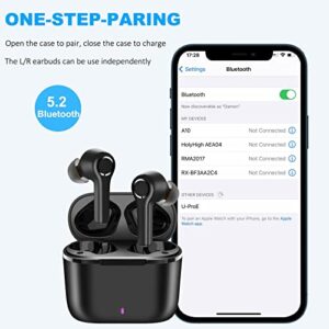 Liwarace Wireless Earbuds - Bluetooth Headphones - Wireless Headphones with Microphone, IPX5 Waterproof 5.2 Stereo Earphones for Gaming Sports Work,Valentines Day Gifts for Him Her + Earhook