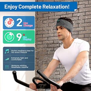 Sleep Headphones Bluetooth Headband, Perytong Sports Bluetooth Headband Headphones with Thin Speakers, Sleep Earbuds, Sleeping Headphones for Workout Running Yoga Nap, Gift for Men and Women