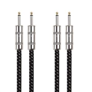 cable matters 2-pack premium braided 12 awg 1/4 inch speaker cable 6 ft with 6.35mm ts connector