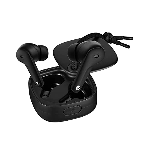 Volkano Ore Series Bluetooth Wireless Earbuds with Swivel Charging Case, Wireless Earphones Long Battery Life, Noise Cancelling Technology, Bluetooth Earbuds for Sports and Workout - (Black)