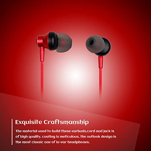 MR01 Wired Earbuds, Stereo Bass Earphones, Noise Isolation in-Ear Headphones with Mic,3.5mm Compatible with Computers/Laptop/Android/Ipad/Samsung/mp3