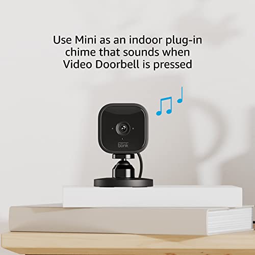 Blink Video Doorbell (White) + Mini Camera (Black) | Two-Way Audio, HD Video, Motion and Chime Alerts | Works with Alexa