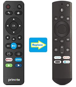 primote ir remote for fire/smart tv edition (toshiba/insignia/amzn) – w/soundbar audio control and 6 learning buttons – (no voice search)【not for fire stick】