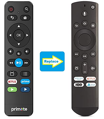 Primote IR Remote for Fire/Smart TV Edition (Toshiba/Insignia/AMZN) - w/Soundbar Audio Control and 6 Learning Buttons - (No Voice Search)【Not for Fire Stick】