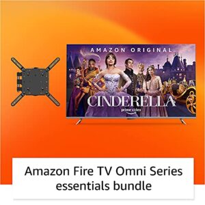 Amazon Fire TV 75" Omni Series 4K UHD smart TV bundle with Full Motion Wall Mount and Red Remote Cover