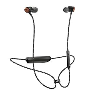 house of marley uplift 2 wireless: wireless earphones with microphone, bluetooth connectivity, 10 hours of playtime, and sustainable materials (signature black)