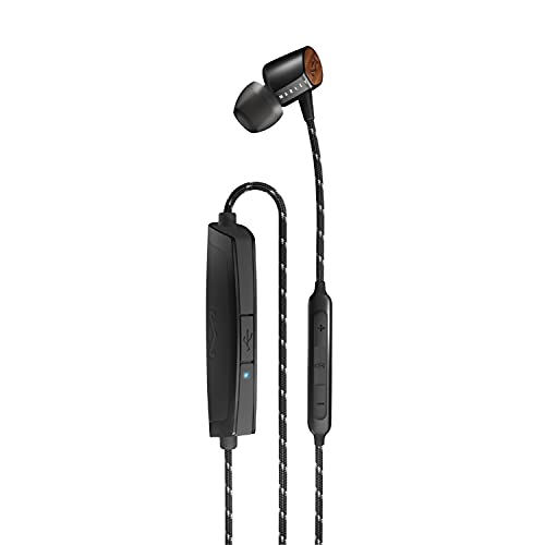 House of Marley Uplift 2 Wireless: Wireless Earphones with Microphone, Bluetooth Connectivity, 10 Hours of Playtime, and Sustainable Materials (Signature Black)