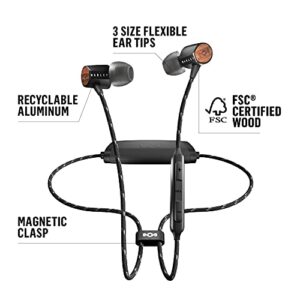 House of Marley Uplift 2 Wireless: Wireless Earphones with Microphone, Bluetooth Connectivity, 10 Hours of Playtime, and Sustainable Materials (Signature Black)