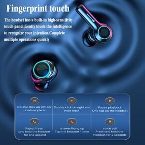 Wireless Bluetooth headset Waterproof in-ear earplug Fingerprint touch two pairs,Built-in microphone noise reduction With dual LED display Large capacity charging cabin,Compatible computer phone