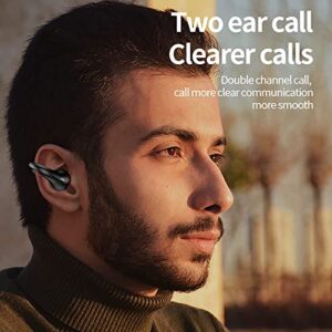 Gcxzwyb Wireless Ear Clip Bone Conduction Headphones Bluetooth Waterproof Mini Sports Running Earring Headphones Open Ear in Ear Headphones Wireless Earbuds (Black, One Size)