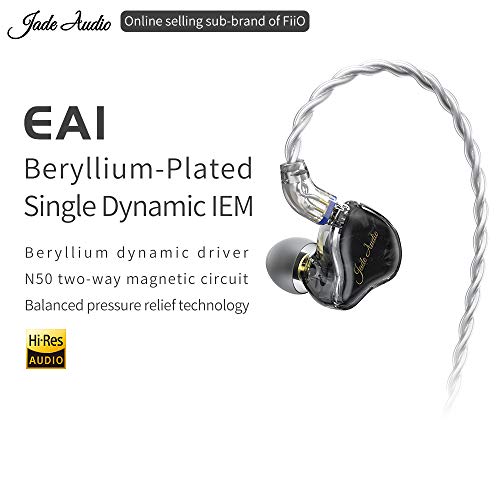 JadeAudio FiiO EA1 Earbuds Wired Headphone High Resolution 1DDriver,Deep Bass Compatible with iOS, Android (Without Mic) (Black)