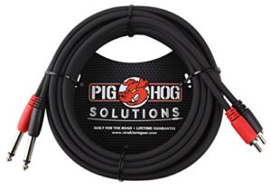 pig hog pd-r1415 dual rca (male) to dual 1/4″ mono (male) cable, 15 feet