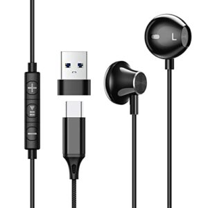 usb type c headphones stereo, in ear usb c earbuds headphones with microphone & volume control, compatible with samsung galaxy s22/s21/s20/note20, ipad pro 2021 2020,mini6th/air4th,moto/htc/sony
