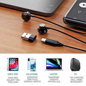 USB Type C Headphones Stereo, in Ear USB C Earbuds Headphones with Microphone & Volume Control, Compatible with Samsung Galaxy S22/S21/S20/NOTE20, iPad Pro 2021 2020,mini6th/air4th,Moto/HTC/Sony