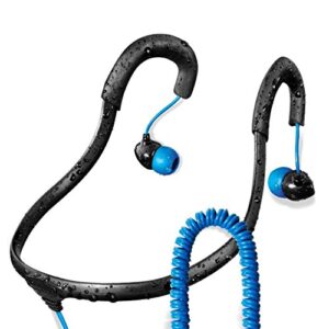 surge sportwrap+ ipx8 waterproof headphones | neckband headphones/in ear headphones | sport headphones w/ 3.5mm headphone jack | noise cancelling headphones w/ 6 sets of earplugs & 1 year warranty