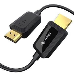 fibbr 8k fiber optic hdmi cable 6ft, 48gbps high-speed hdmi 2.1 cable 8k@60hz 4k@120hz dynamic hdr/earc/hdcp 2.3, ultra hd directional hdmi cord compatible with lg samsung sony tv /ps5/blu-ray