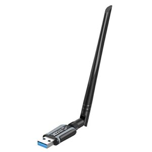 usb wifi adapter, xdo 1200mbps wireless network adapter usb 3.0 dual band 2.4ghz/5ghz 5dbi high gain antenna 802.11ac for pc desktop laptop support windows 11/10/8/7/vista/xp mac os 10.9-10.15