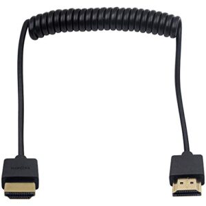 duttek coiled hdmi cable, 4k hdmi to hdmi cable, extreme thin hdmi male to male extender coiled cable for 3d and 4k ultra hd tv stick hdmi 2.0 cord extension converter(hdmi extender) (1.2m/4ft)