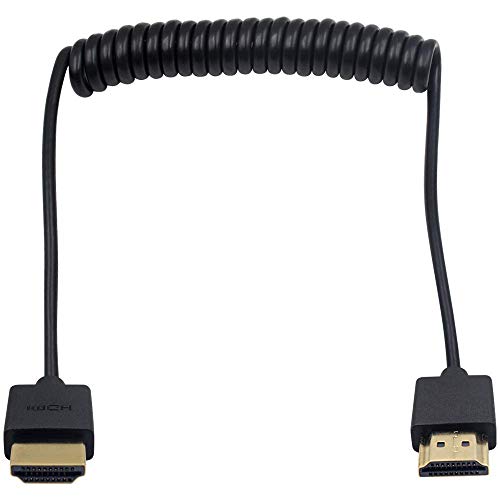 Duttek Coiled HDMI Cable, 4K HDMI to HDMI Cable, Extreme Thin HDMI Male to Male Extender Coiled Cable for 3D and 4K Ultra HD TV Stick HDMI 2.0 Cord Extension Converter(HDMI Extender) (1.2M/4FT)