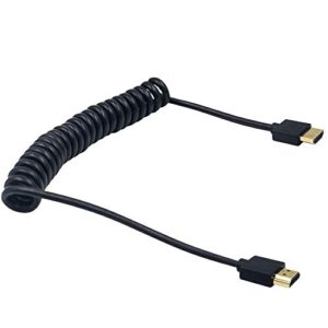Duttek Coiled HDMI Cable, 4K HDMI to HDMI Cable, Extreme Thin HDMI Male to Male Extender Coiled Cable for 3D and 4K Ultra HD TV Stick HDMI 2.0 Cord Extension Converter(HDMI Extender) (1.2M/4FT)