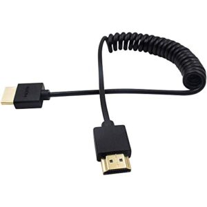 Duttek Coiled HDMI Cable, 4K HDMI to HDMI Cable, Extreme Thin HDMI Male to Male Extender Coiled Cable for 3D and 4K Ultra HD TV Stick HDMI 2.0 Cord Extension Converter(HDMI Extender) (1.2M/4FT)