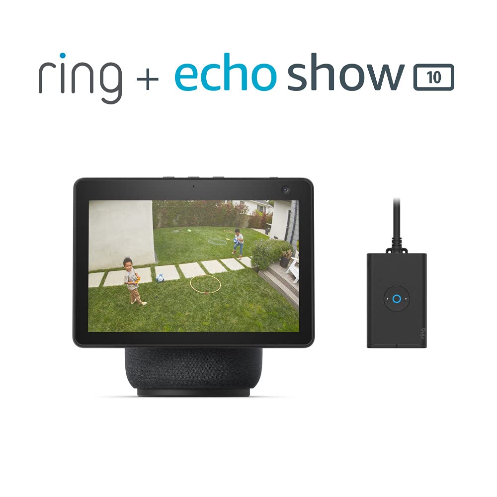 Ring Outdoor Smart Plug with All-new Echo Show 10 (3rd Gen) - Charcoal