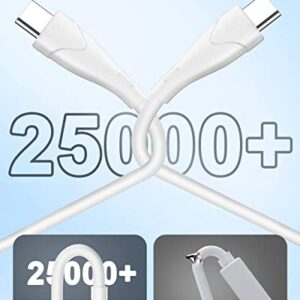 foundusix USB C to USB C Cable 60W 6.6ft Type C to Type C Cable Fast Charging Cable Charger Power Cord for MacBook Air,Mac Book Pro,iPad Pro 12.9/11,Air 4/5, Mini 6,Samsung,Pixel,All PD USB C Charger