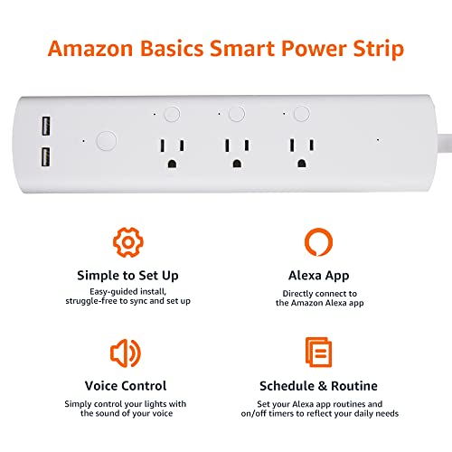 Amazon Basics Outdoor Smart Plug, Amazon Basics Smart Plug Power Strip, and Echo Dot (3rd Gen) Bundle | Automate Indoor and Outdoor Holiday Lighting