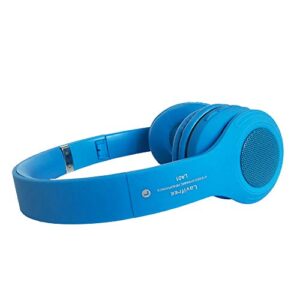 Kids Headphones Bluetooth Wireless,LED Light Up Wired Headset,85 dB Volume Limiting Foldable Headphones,Built-in Mic,Support FM Radio/Micro SD/TF,for Phone/Tablet/Pad/PC/Laptop/TV(Blue)
