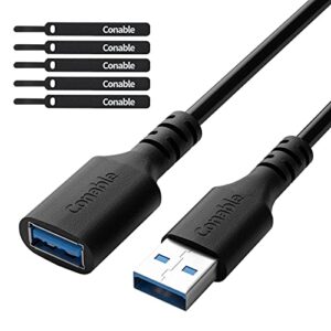 USB 3.0 Extension Cable 4 Feet (3 Pack), USB A Male to Female Cable (from 2ft to 100ft for Selection), 5Gbps Data Transfer Extender Cord for Printer, Keyboard, Mouse, Flash Drive, Hard Drive-4FT/3PK