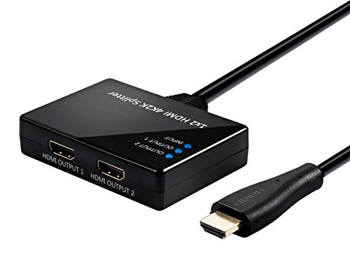 Monoprice Blackbird 4K 1x2 HDMI 2.0 Splitter | Pigtail, HDCP 2.2, 4K@60Hz, Gold Plated Connectors, HDMI Bus Powered (Compatible with PS4/5 Xbox Apple TV Fire Stick Roku Blu-Ray Player)