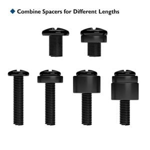 BONTEC Universal TV Mounting Hardware Kit Compatible with Most TVs Up to 80 inch, Includes M4, M5, M6, & M8 TV Screws, Washers & Spacers, Works with Any TV Wall Bracket, Monitor & TV Stand(Black)
