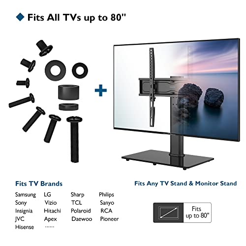 BONTEC Universal TV Mounting Hardware Kit Compatible with Most TVs Up to 80 inch, Includes M4, M5, M6, & M8 TV Screws, Washers & Spacers, Works with Any TV Wall Bracket, Monitor & TV Stand(Black)