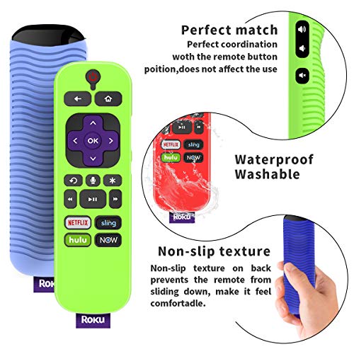 (4-Pack) for 3600R TCL Roku TV Stick Remote Case Cover,TOLUOHU for TCL Roku Remote Control,Cover Roku Express Skin Sleeve Silicone Shockproof with Lanyard-for RCAL7R/3921/3800/3810-Roku Remote Cover