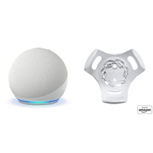 all-new echo dot (5th gen, 2022 release) glacier white with wall mount