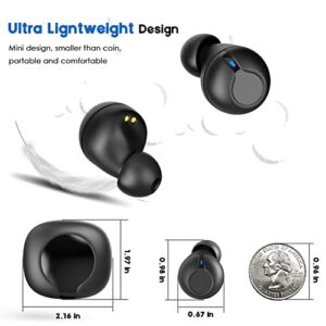 NYANDU Bluetooth 5.1 True Wireless Earbuds with Microphone, Noise Canceling Headphones Stereo Calls Extra Bass Touch Control 40Hrs Playtime Waterproof Earphones for Sports Black