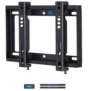 mounting dream ultra slim tv wall mount tv bracket for most 17-42 inch flat screen led, lcd tv, fixed tv mount for vesa 50x50 to 200x200mm, 66 lbs, 8”/single stud, flush low profile wall mount md2351