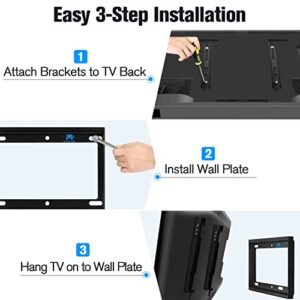 Mounting Dream Ultra Slim TV Wall Mount TV Bracket for Most 17-42 Inch Flat Screen LED, LCD TV, Fixed TV Mount for VESA 50X50 to 200x200mm, 66 lbs, 8”/Single Stud, Flush Low Profile Wall Mount MD2351