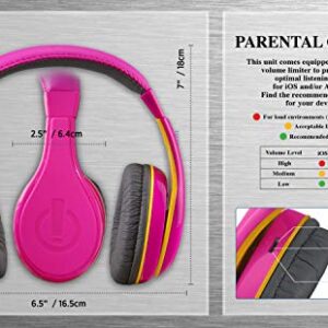 eKids Headphones for Kids, Wired Headphones for School, Home or Travel, Tangle Free Stereo Headphones with Parental Volume Control, Connect via 3.5mm Jack