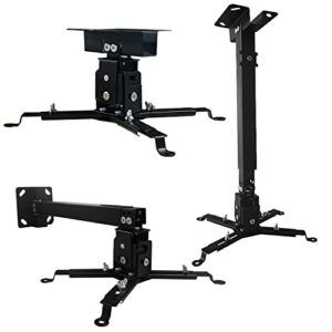 tonalee projector mount wall or ceiling projection mount bracket with adjustable height and extendable arms mount for home and office projector