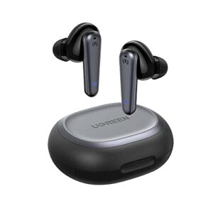 ugreen hitune t1 wireless earbuds with 4 microphones, hifi stereo bluetooth earphones with deep bass mode, enc noise cancelling for clear calls, touch control, ipx5 waterproof, 24h playtime, black