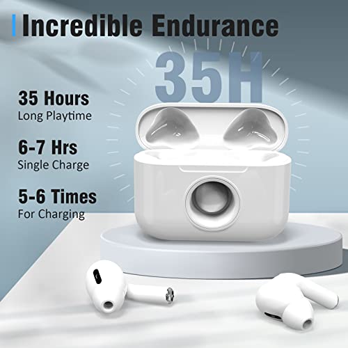 Chof A3 Wireless Earbuds Bluetooth Call Noise Cancelling Ear Buds with Microphones, Auto Pairing in Ear Headphones, 36H Playtime, Premium Stereo Earphones for Sport Home Office White