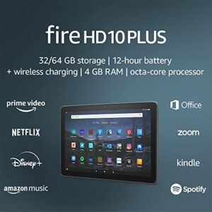 fire hd 10 plus tablet, 10.1″, 1080p full hd, 32 gb, latest model (2021 release), slate, without lockscreen ads