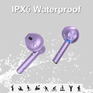 ZBC 2 Packs (Purple + Metal Pink) Wireless Earbuds Bluetooth 5.2 IPX6 Waterproof 30H Playtime True Stereo Headphones for iPhone Android with Charging Case in-Ear Earphones Headset Mic Hi-Fi Sound