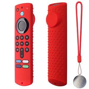 remote cover for tv stick 3rd gen 2021 /stick 4k max silicone case anti-slip silicone protective case silicone sleeve with magnetic tech(red)