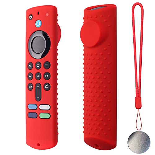 Remote Cover for TV Stick 3rd Gen 2021 /Stick 4k Max Silicone Case Anti-Slip Silicone Protective Case Silicone Sleeve with Magnetic tech(Red)