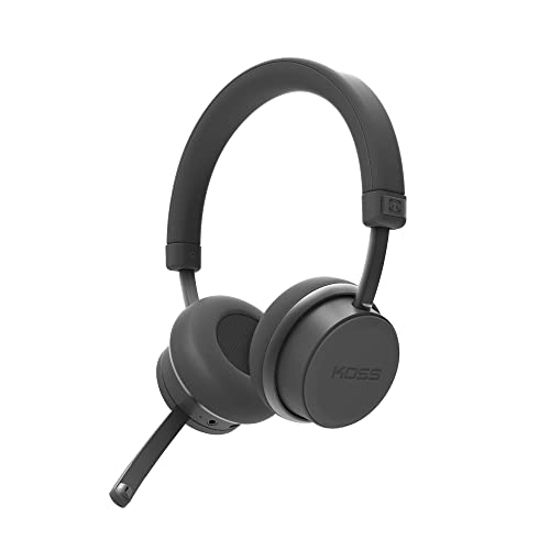 Koss CS340BT QZ Wireless Bluetooth On-Ear Communication Headset, Active Noise Cancellation, On-Board Controls, Black